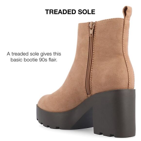 CASSIDY LUG SOLE BOOTIES IN FAUX SUEDE - Picture 3 of 7